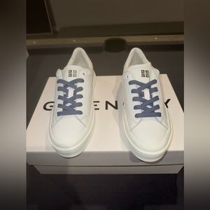 Givenchy Game Day City Sport LaceUp Sneakers White Denim Blue, 38 (8)
